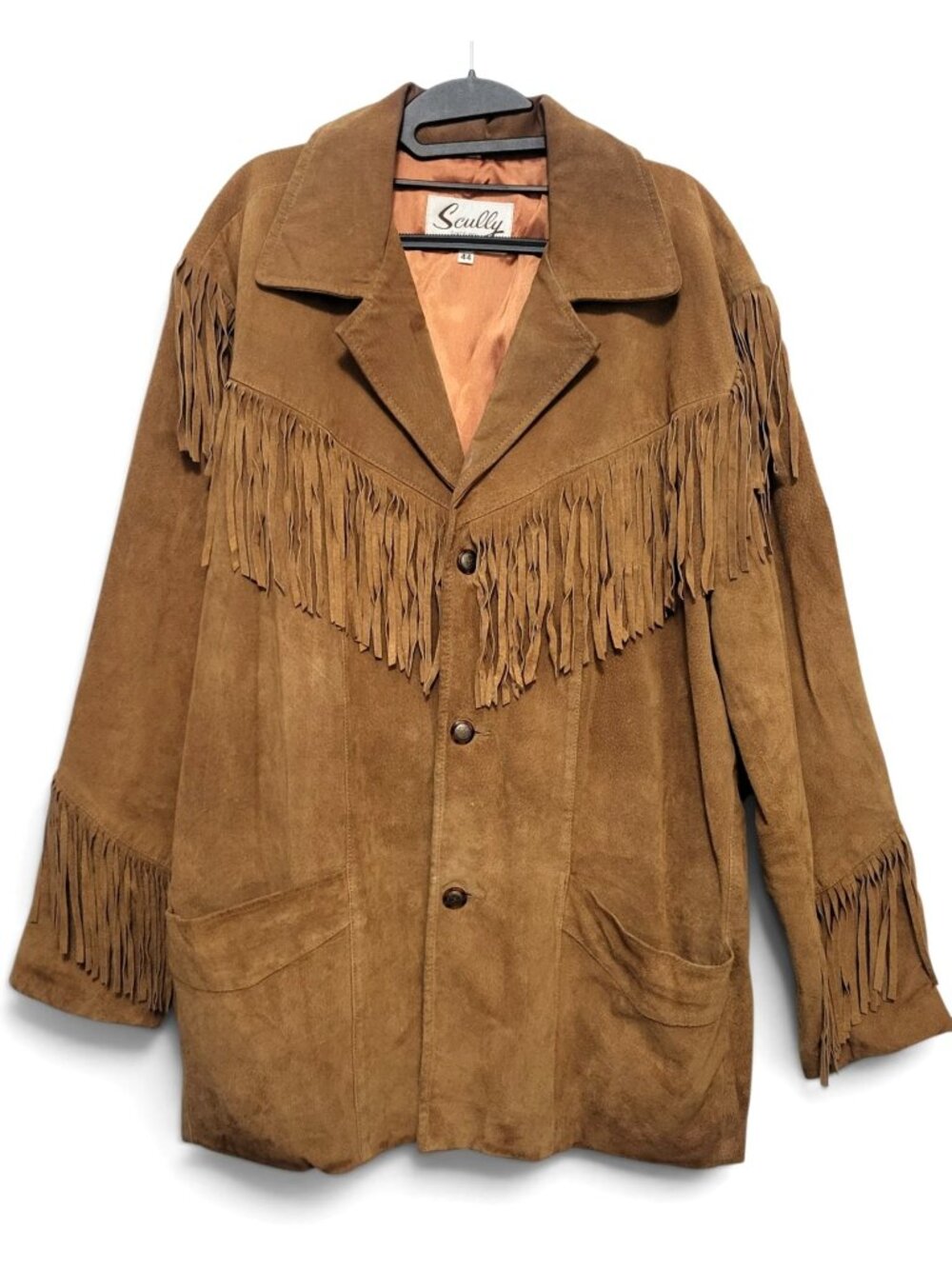 Vintage Scully Brown Suede Fringe Western Ranch Coat